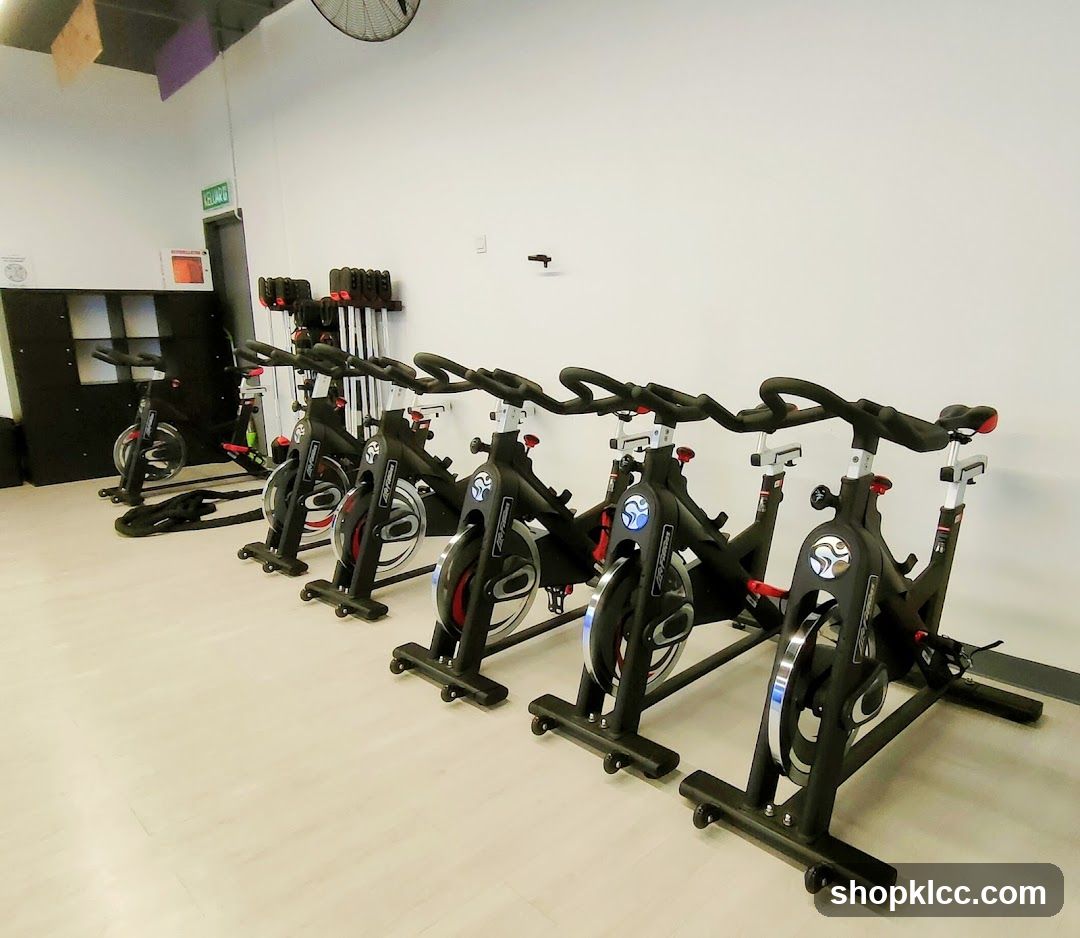 Gym Interior with Spin Bikes