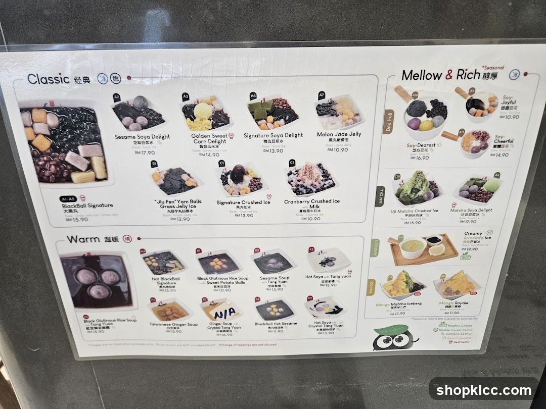 Dessert and Drink Menu Board