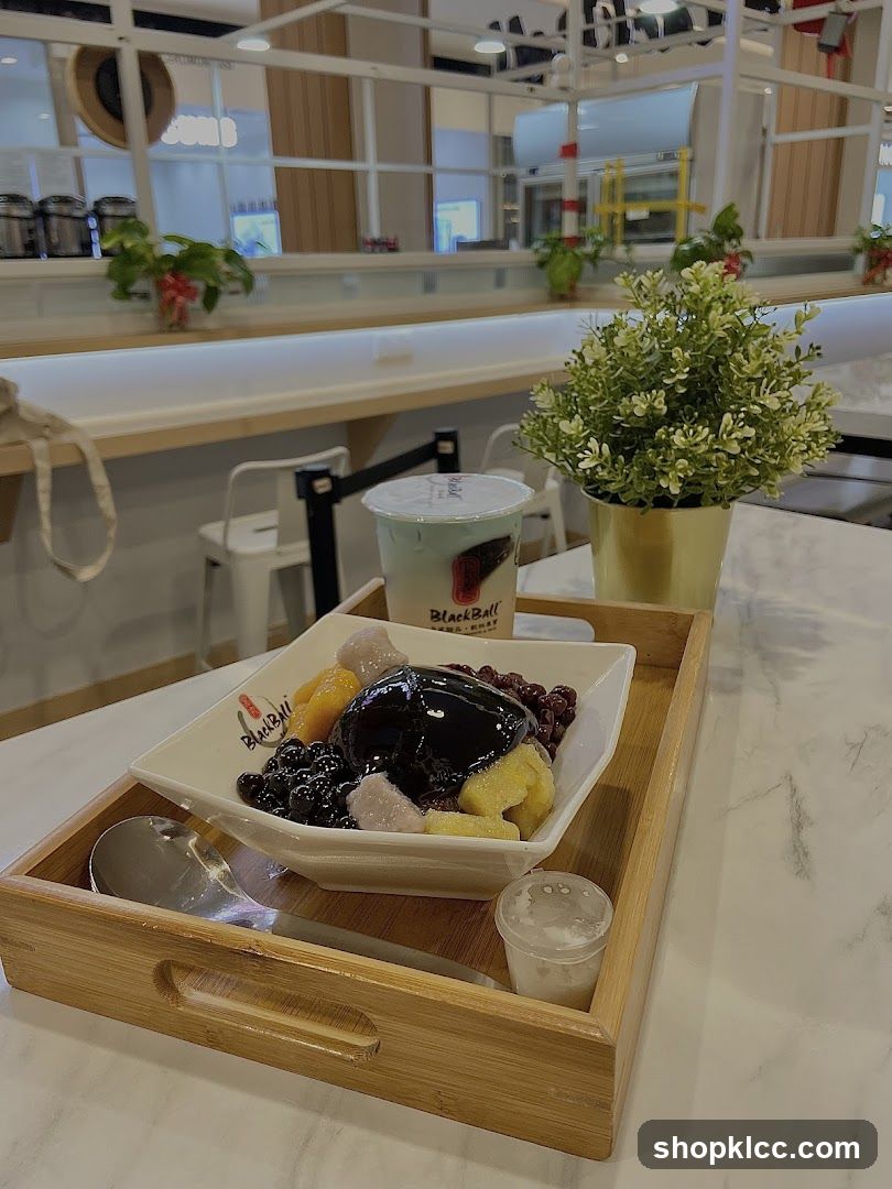 Dessert Bowl with Black and White Ice Cream