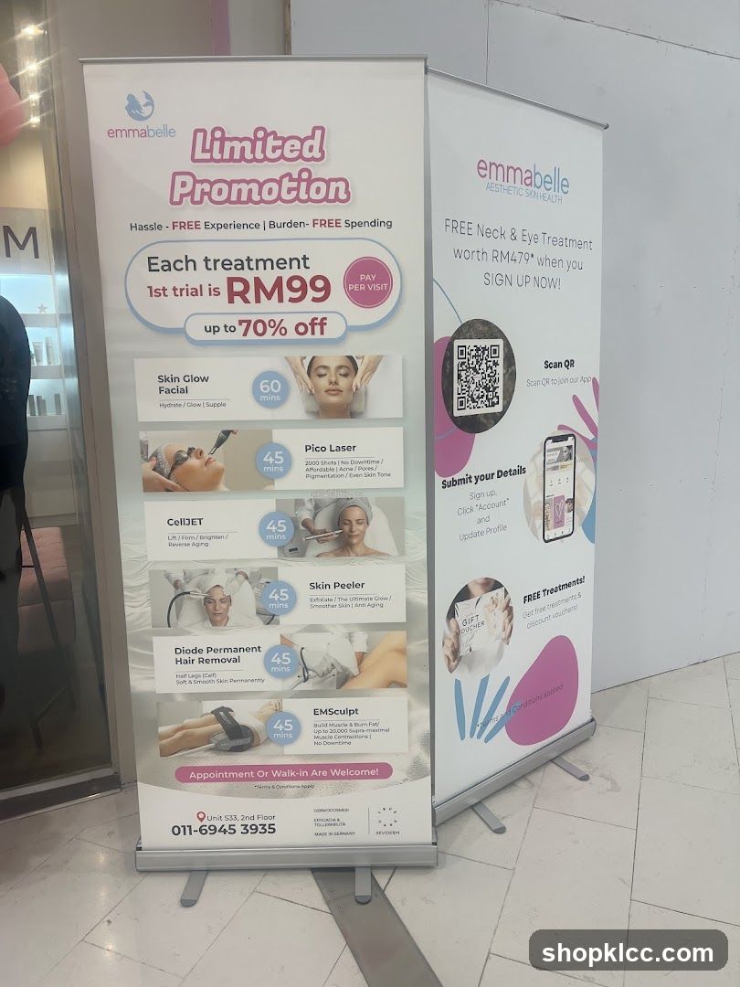 Emmabelle Aesthetic Clinic Promotion Stand