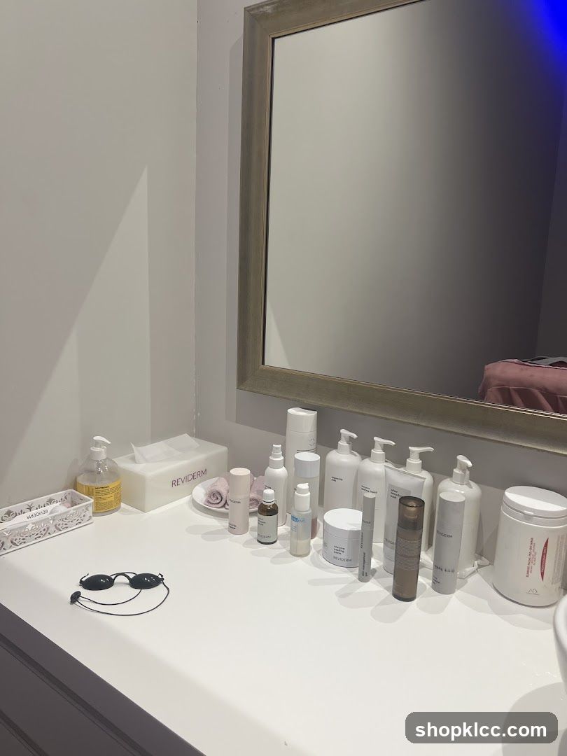 Bathroom Vanity with Skincare Products