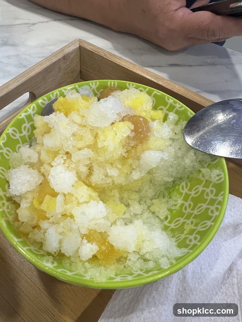 Bowl of shaved ice dessert
