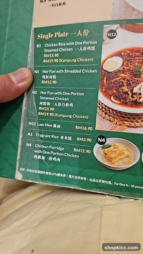 Single Plate Menu