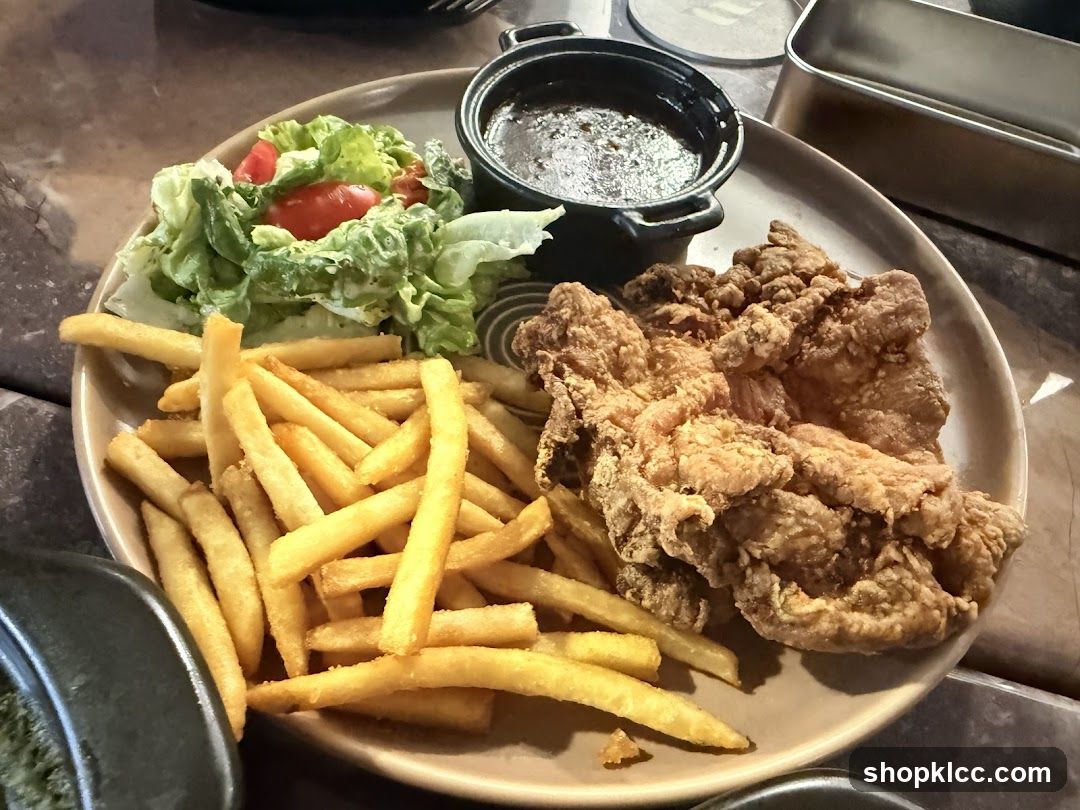 Fried Chicken Meal with Fries and Salad