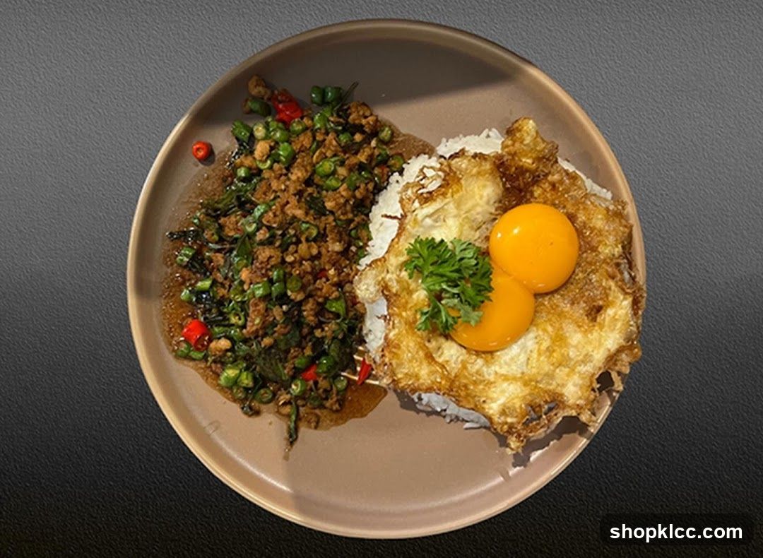 Fried Egg with Rice and Stir-fry