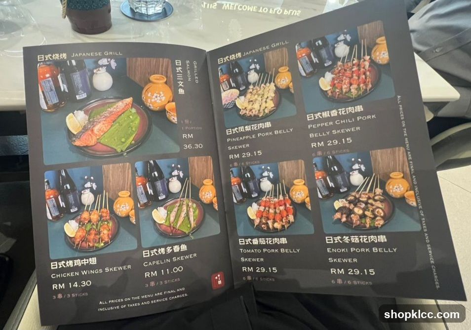 Japanese Grill Menu
