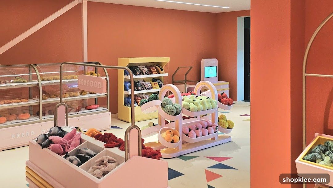 Interior of a colorful food store