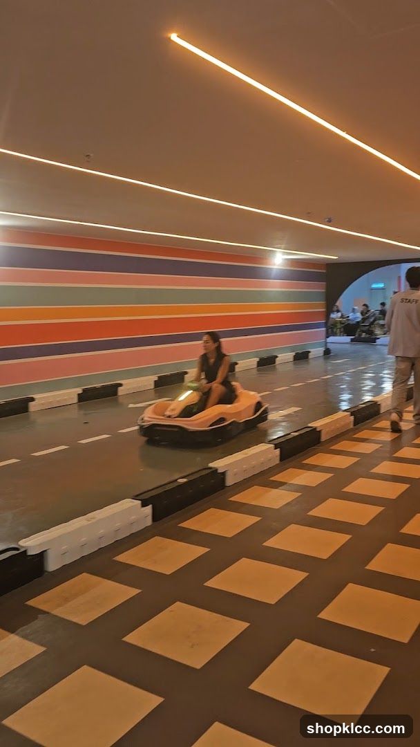 Indoor bumper car ride area