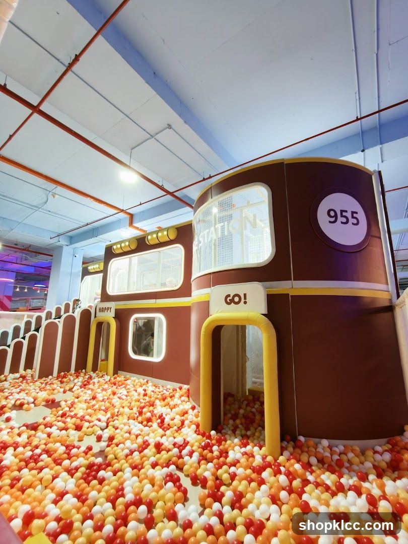 Indoor Play Area with Ball Pit and Train Structure