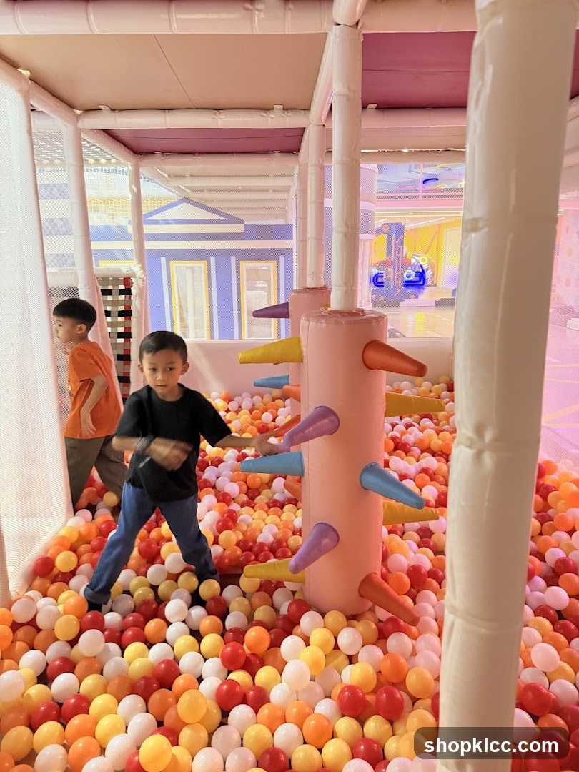 Kids playing in a ball pit