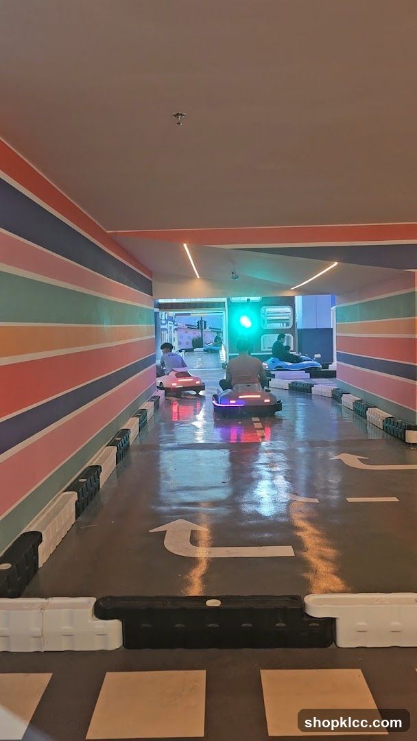 Colorful Indoor Go-Kart Track
