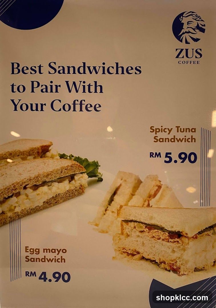 ZUS Coffee Sandwich Menu