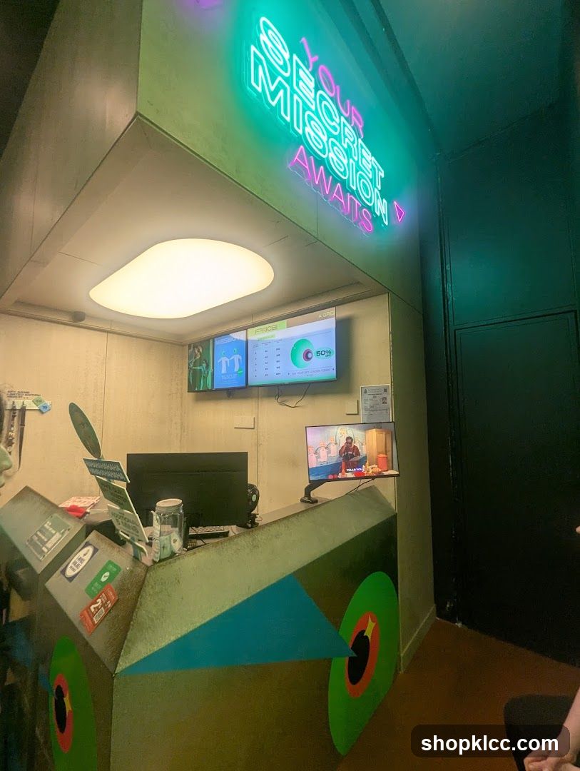 Reception Desk with Neon Signage