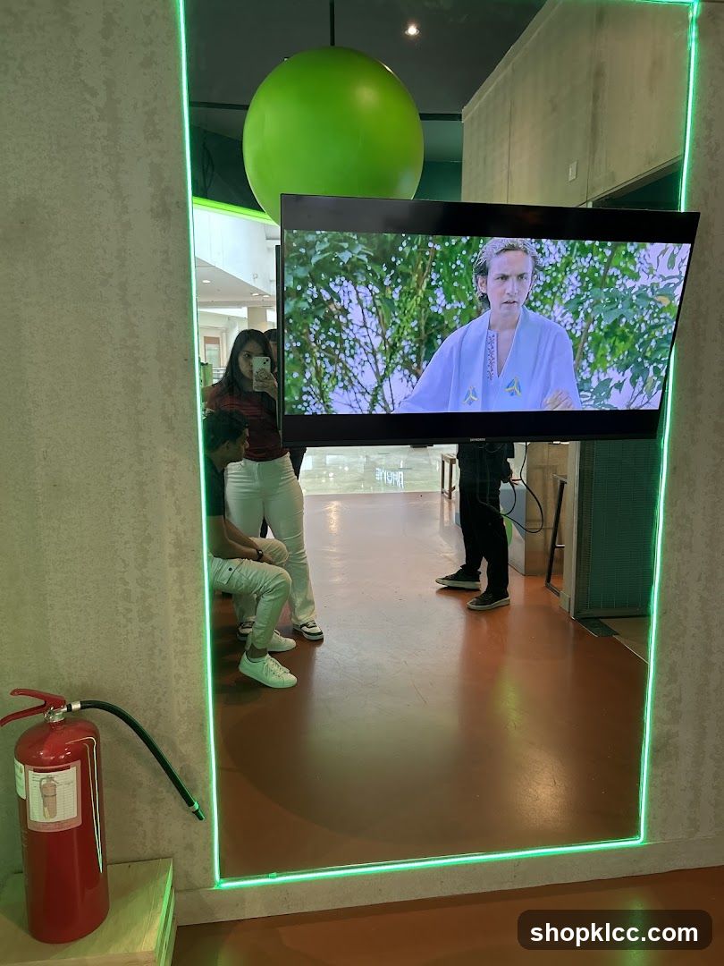 Interior Scene with TV and People