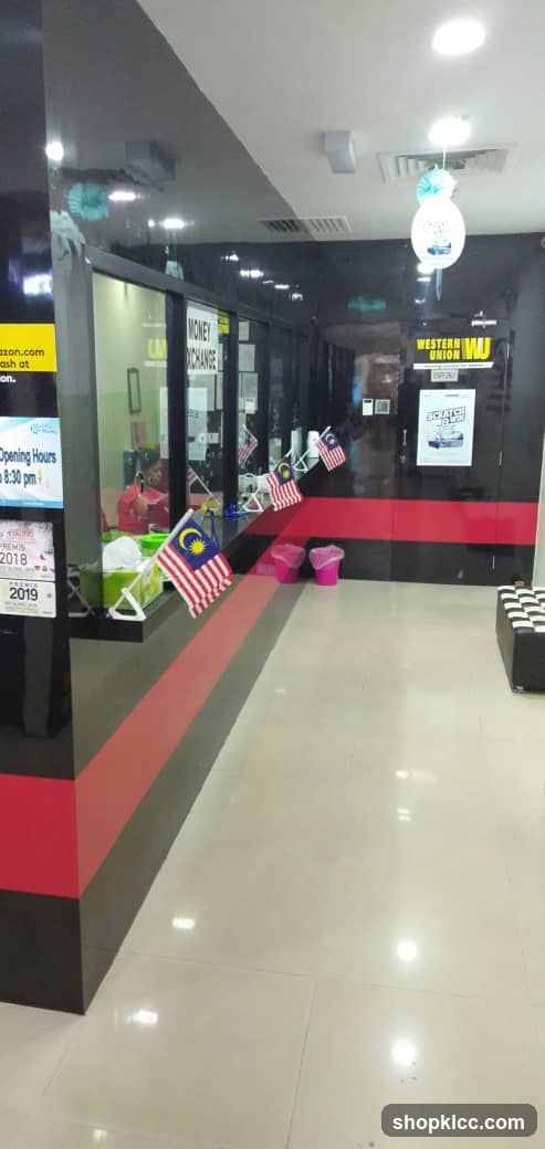 Interior of a currency exchange office