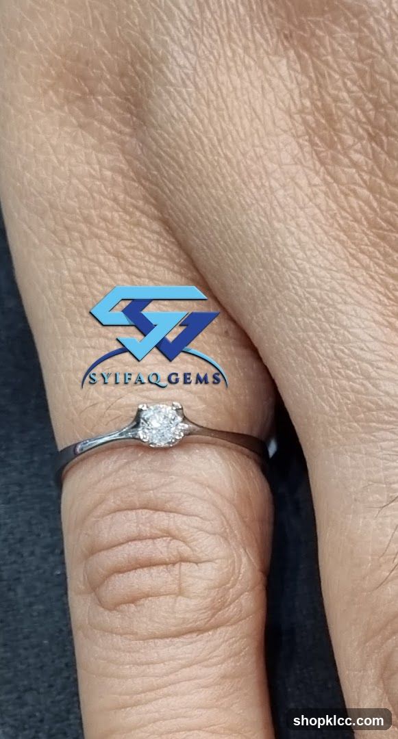 Ring with Diamond on Finger