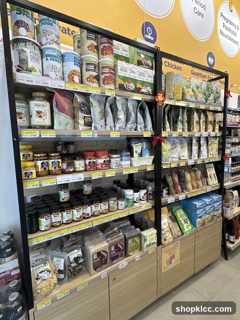 Aisle of health food and supplements