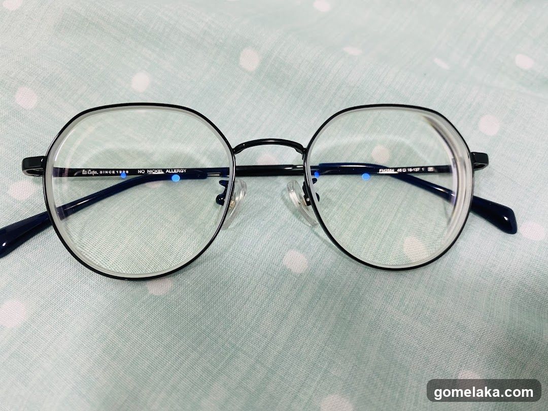 Glasses on fabric