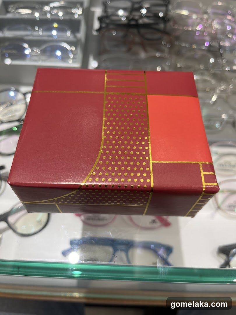 Red Gift Box in Optician Display