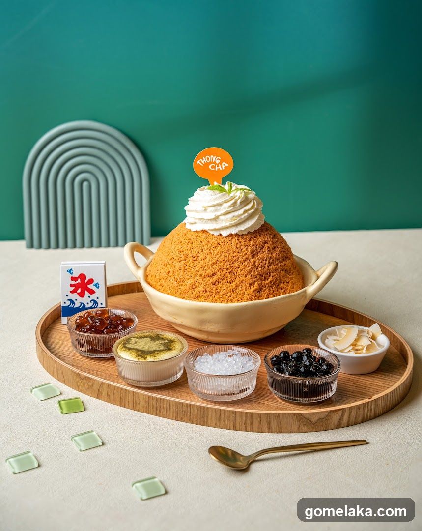 Bowl of shaved ice dessert with toppings