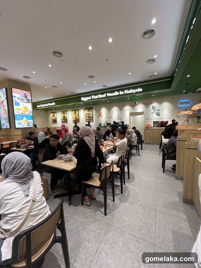Interior of Thai beef noodle restaurant