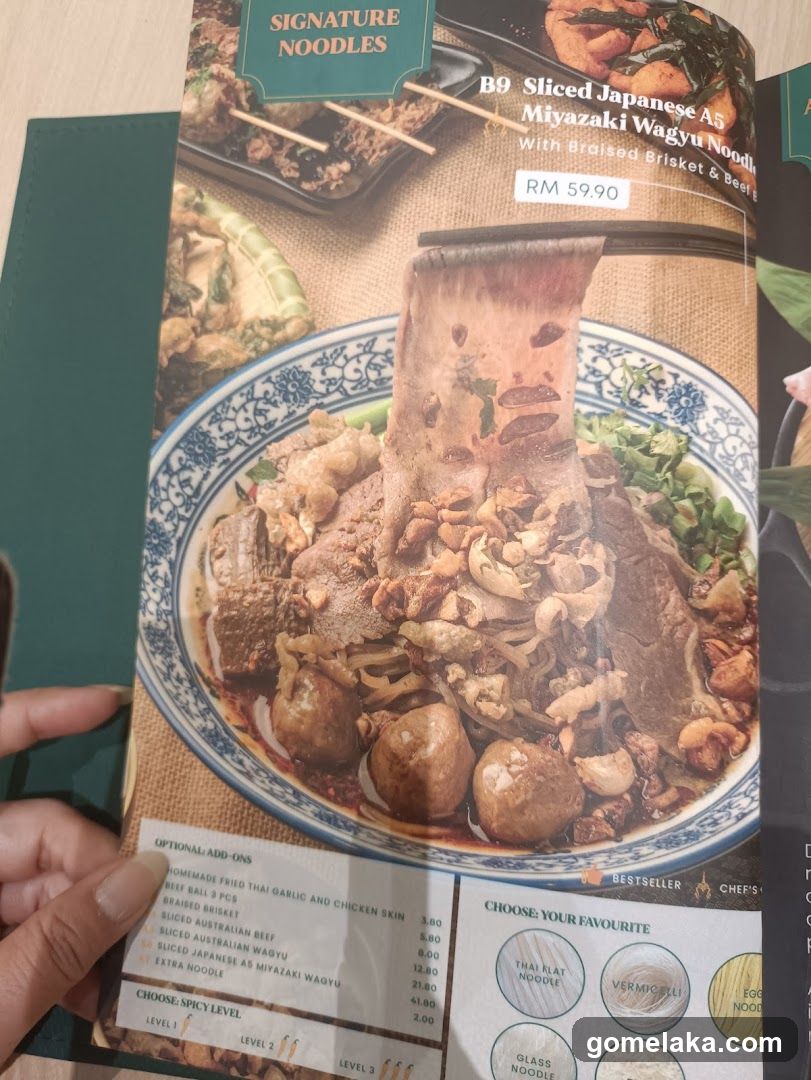 Signature Noodles Menu