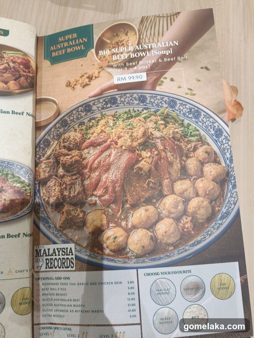 Super Australian Beef Bowl Menu