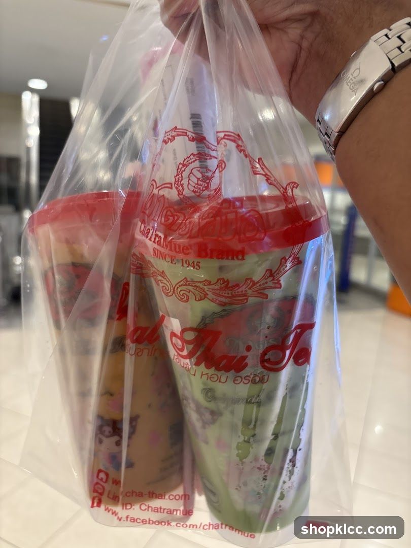 Thai Tea Cups in Plastic Bag