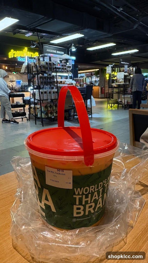 Thai Tea Bucket in Mall Food Court
