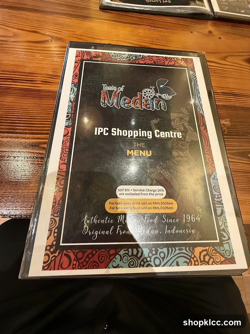 Taste of Medan Menu Cover