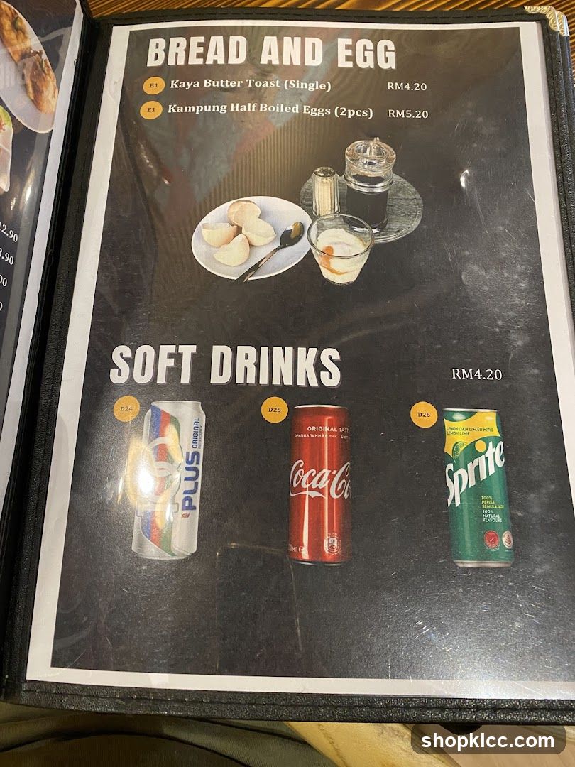 Bread and Egg Menu Page