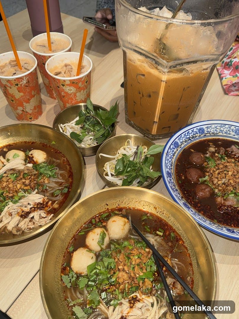 Table with food and drinks