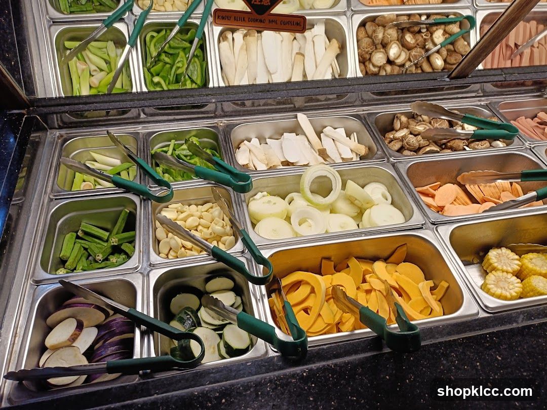 Buffet Display of Fresh Vegetables