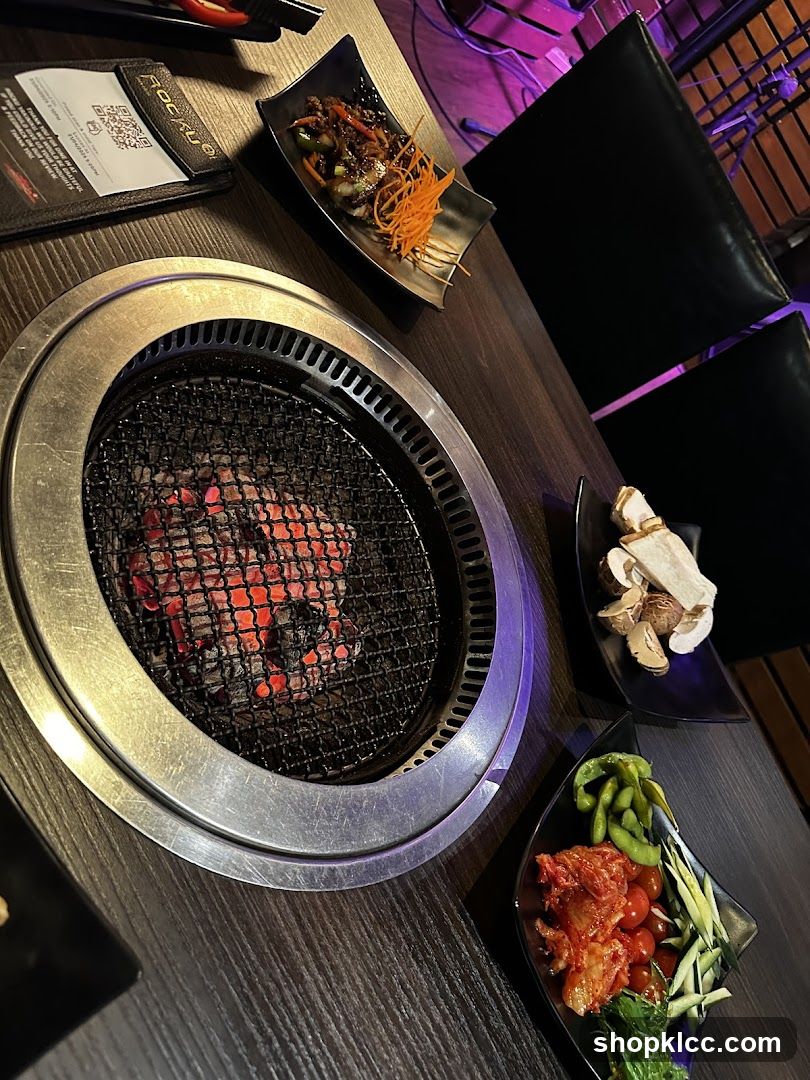 Table Setting with Grill and Food