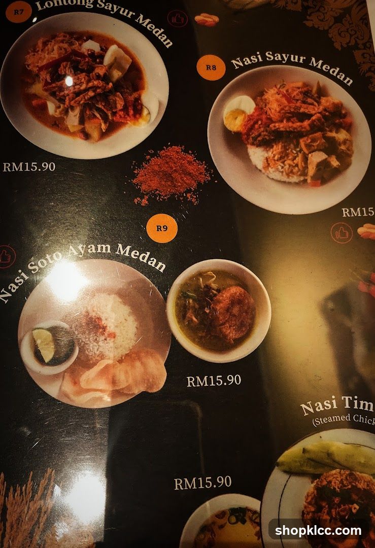 Food Menu with Dishes and Prices