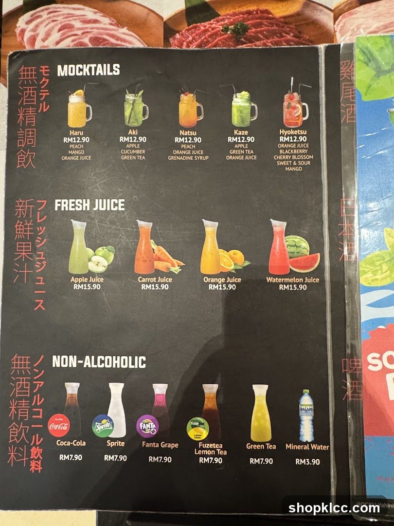 Drinks Menu