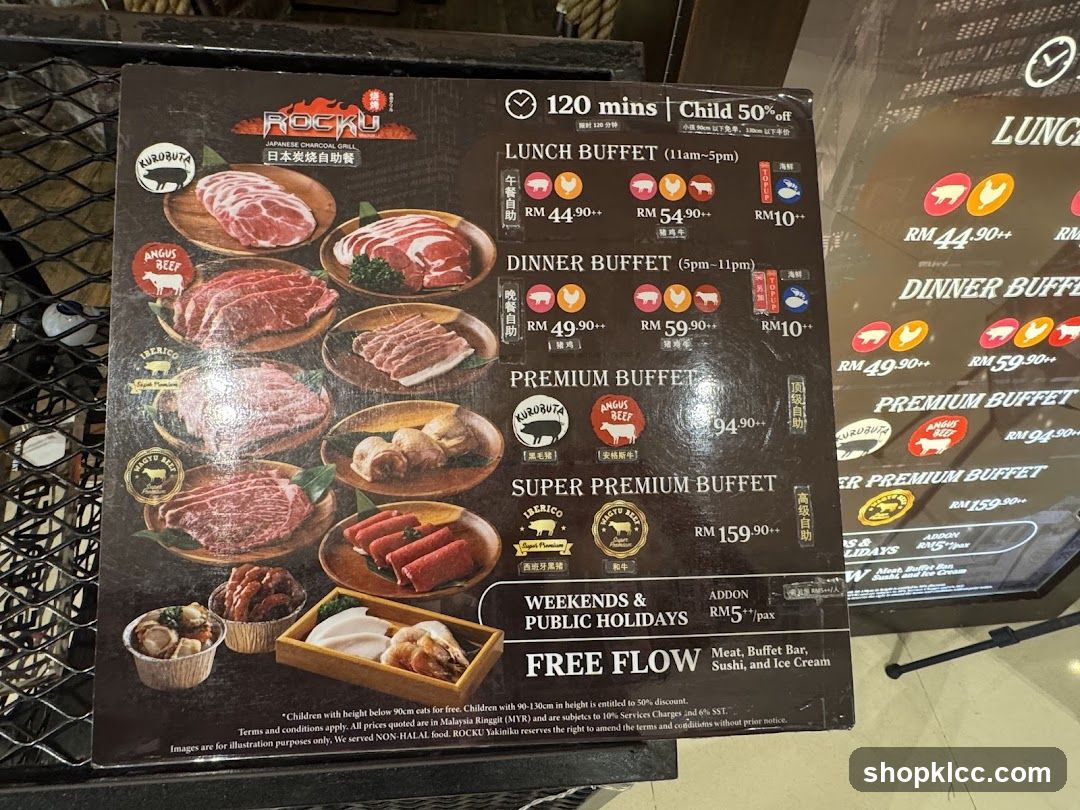 ROCKU Japanese Charcoal Grill Menu