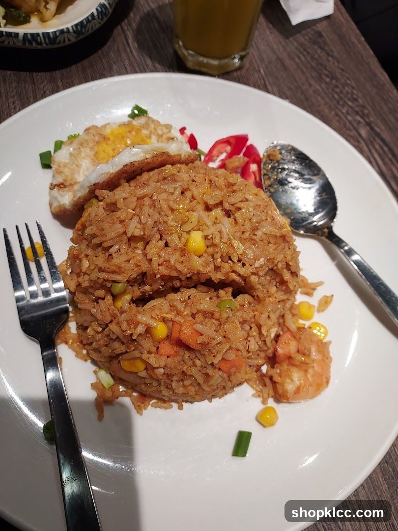 Fried Rice with Fried Egg and Shrimp