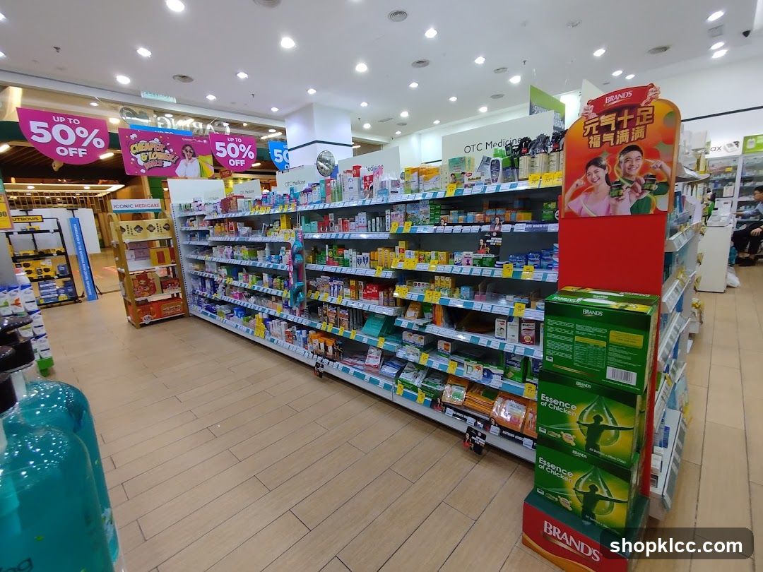 Pharmacy Interior with Promotional Displays