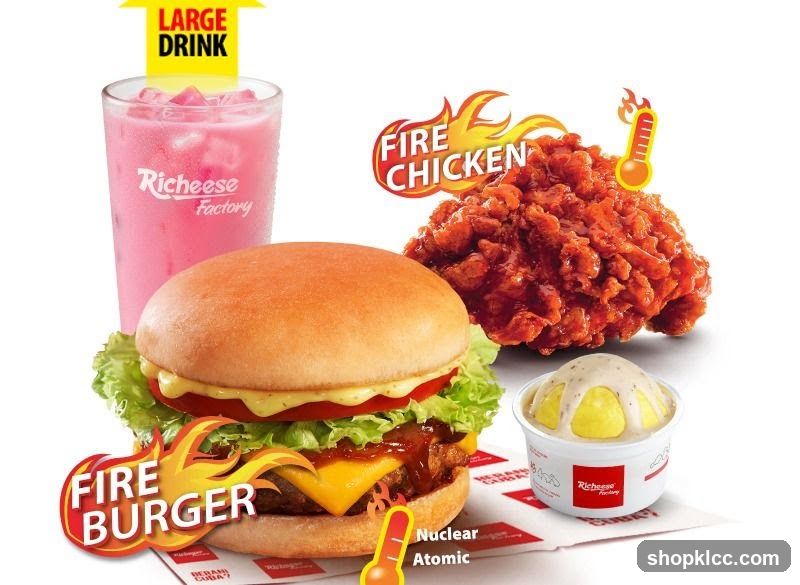 Richeese Factory Fire Menu Spread