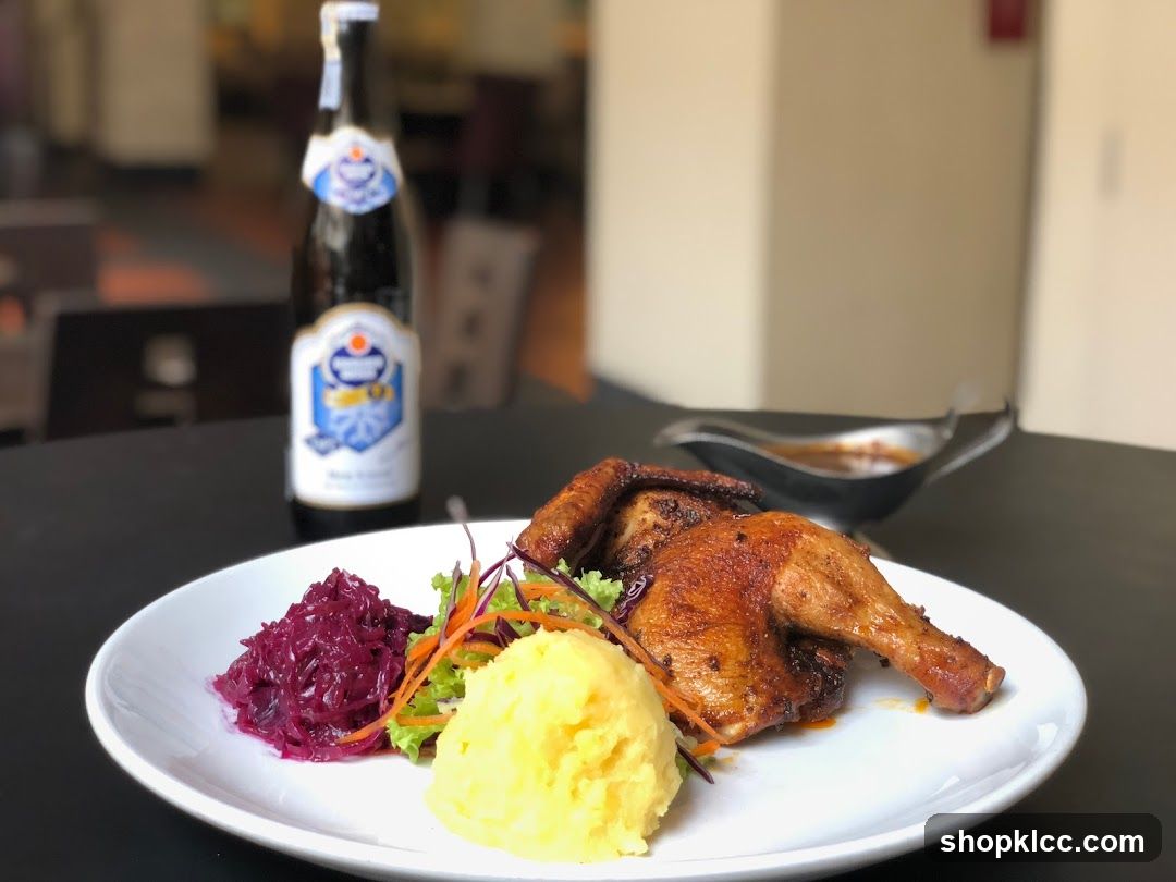 Roasted Chicken with Red Cabbage and Mashed Potatoes