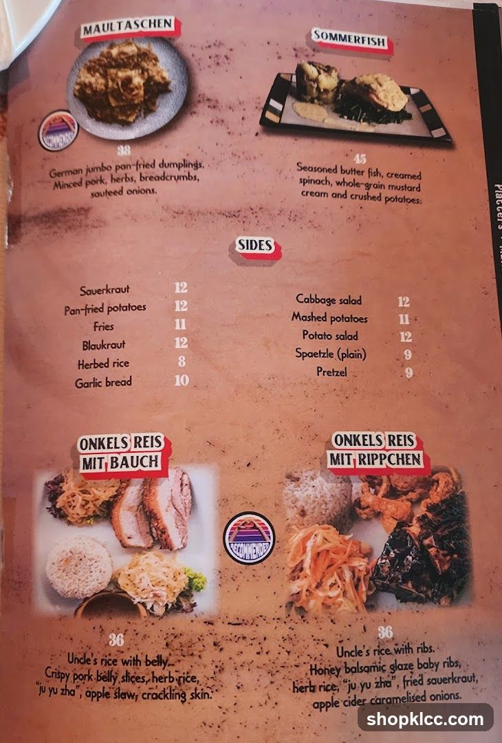Restaurant Menu Page
