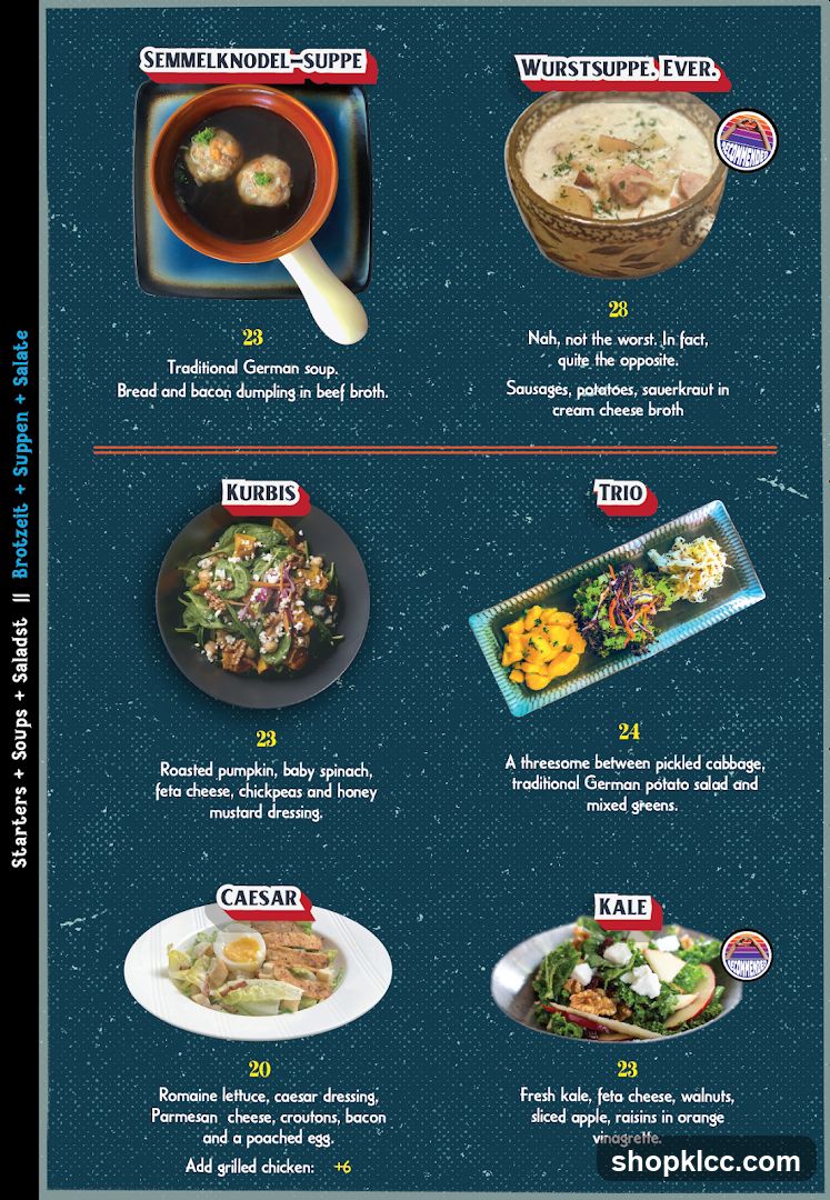 German Soup and Salad Menu