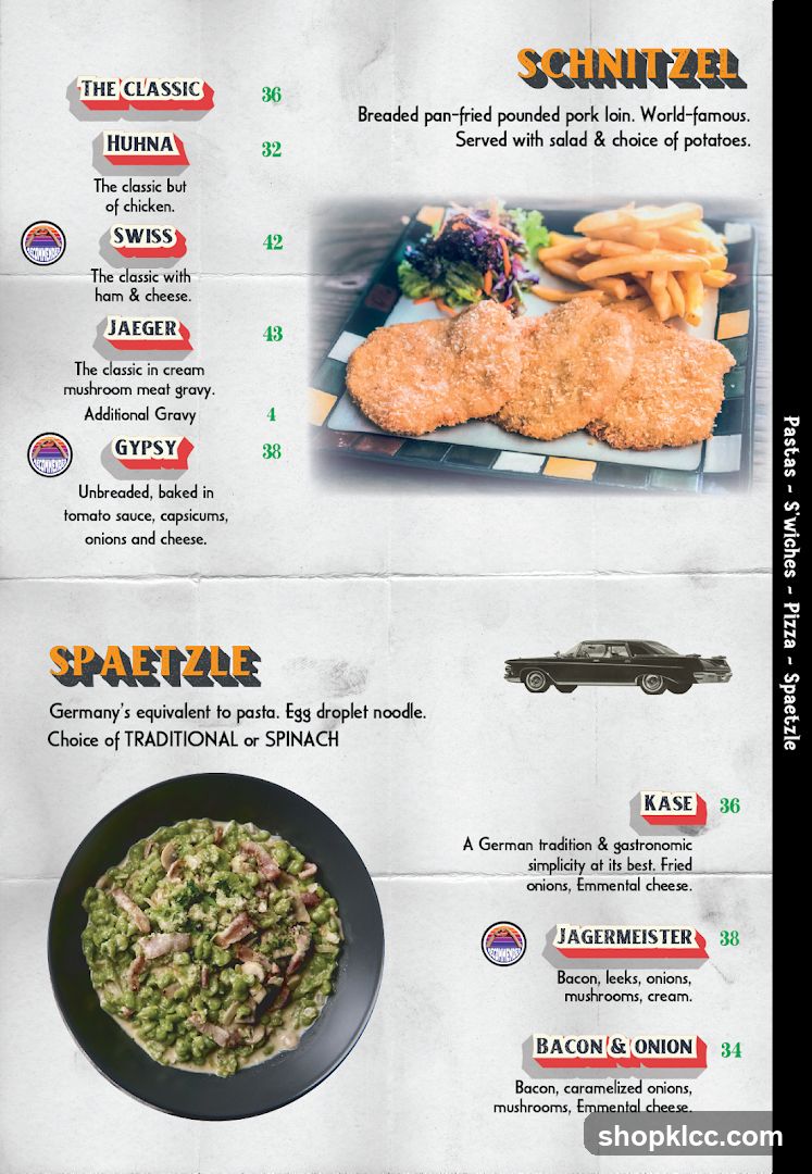 German Cuisine Menu