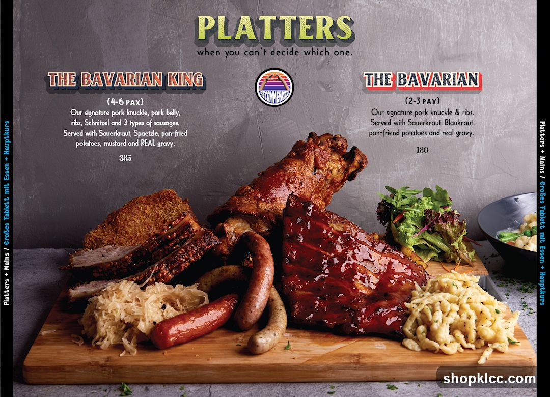 Platters Menu Page
