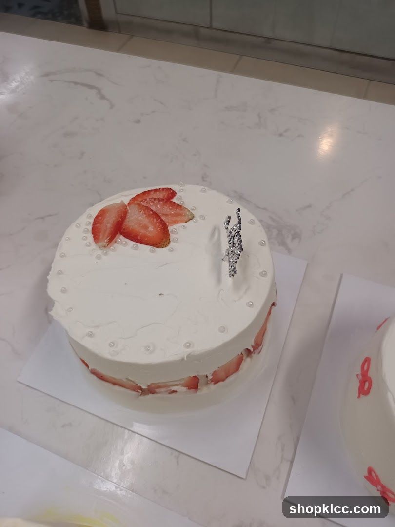 Strawberry Cake with White Frosting