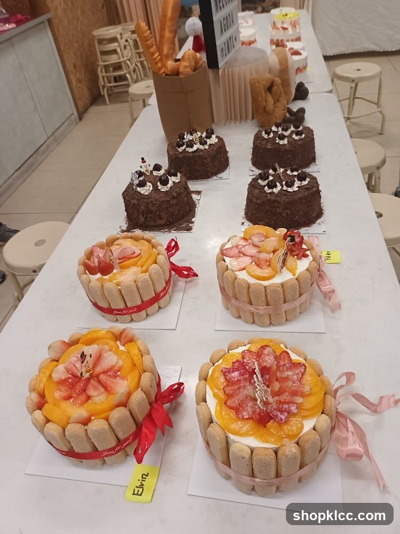 Fruit and Chocolate Cakes Display
