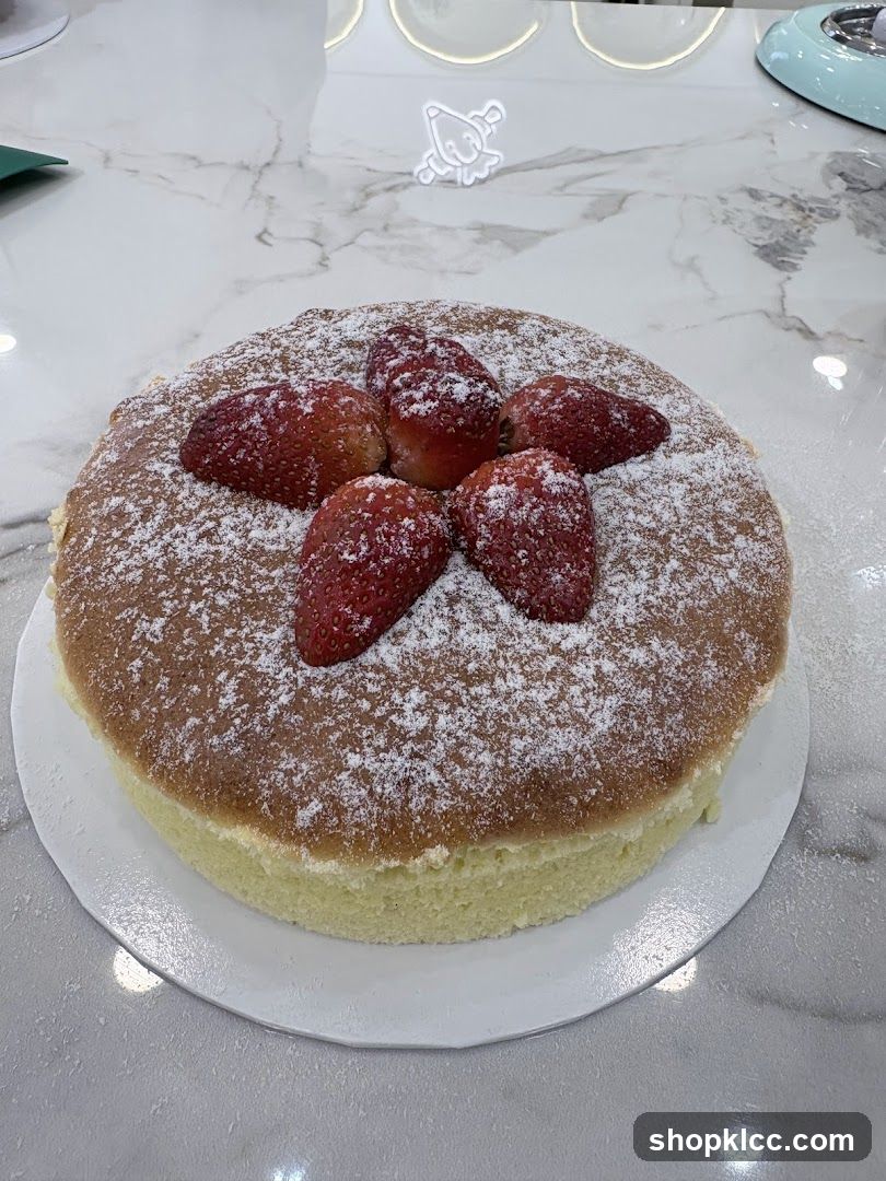 Strawberry Cake with Powdered Sugar