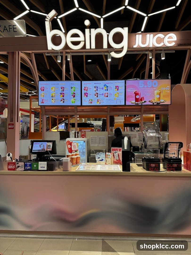 being juice kiosk interior view