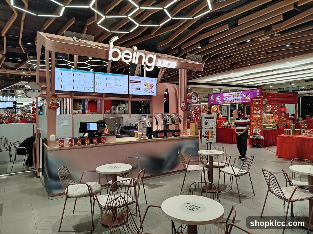 being juice kiosk interior